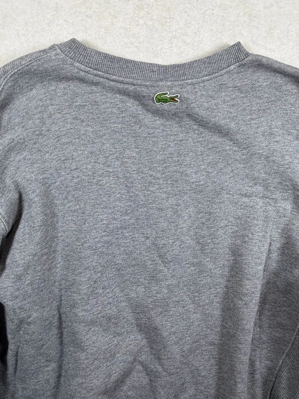 Lacoste FR 4 US Medium Men's Light Grey Crewneck Sweatshirt with Embossed Logo